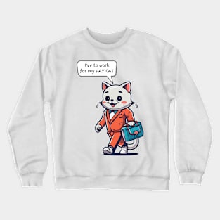 Funny Cat Working Crewneck Sweatshirt